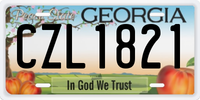 GA license plate CZL1821