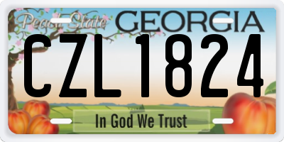 GA license plate CZL1824