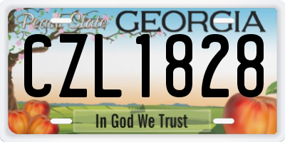 GA license plate CZL1828