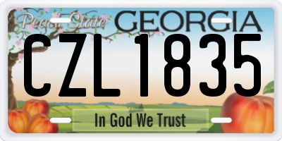 GA license plate CZL1835