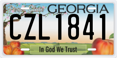 GA license plate CZL1841
