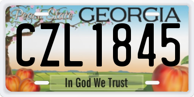 GA license plate CZL1845