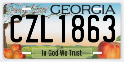 GA license plate CZL1863