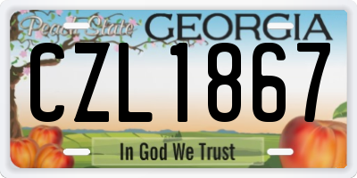 GA license plate CZL1867
