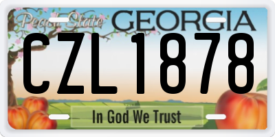 GA license plate CZL1878