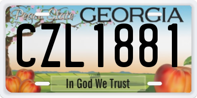 GA license plate CZL1881