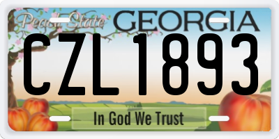 GA license plate CZL1893