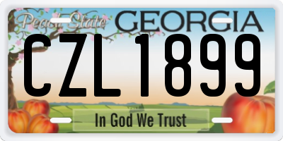 GA license plate CZL1899