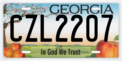 GA license plate CZL2207