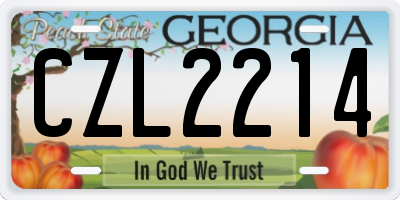 GA license plate CZL2214