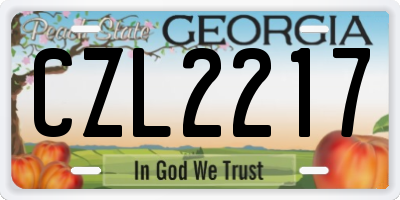 GA license plate CZL2217