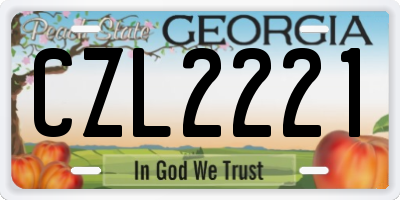 GA license plate CZL2221
