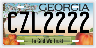 GA license plate CZL2222