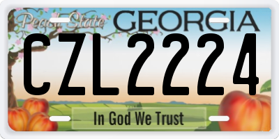 GA license plate CZL2224