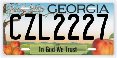 GA license plate CZL2227