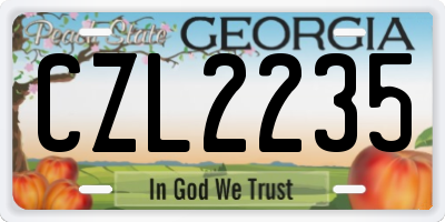 GA license plate CZL2235