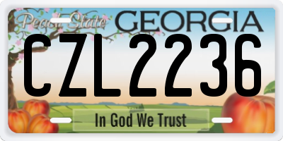 GA license plate CZL2236