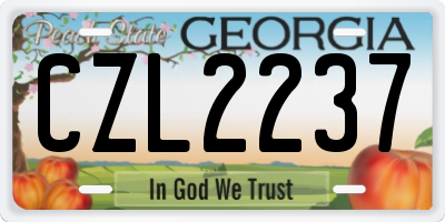 GA license plate CZL2237