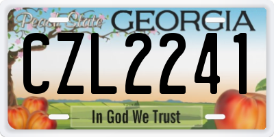 GA license plate CZL2241