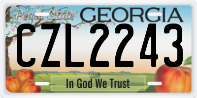 GA license plate CZL2243