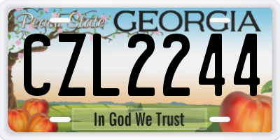 GA license plate CZL2244