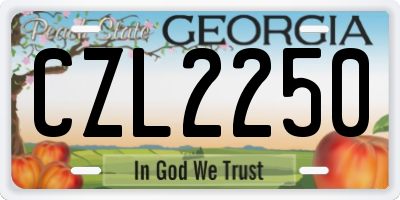 GA license plate CZL2250