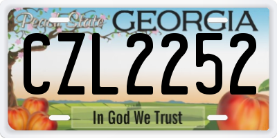 GA license plate CZL2252