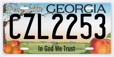 GA license plate CZL2253