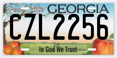 GA license plate CZL2256