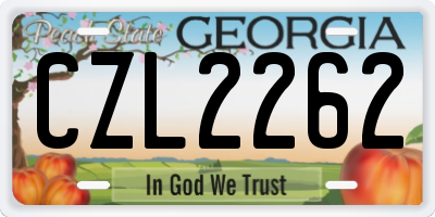 GA license plate CZL2262