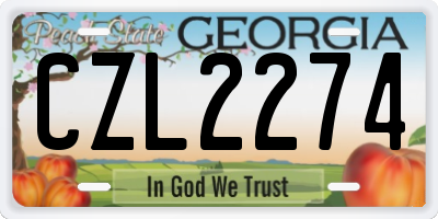 GA license plate CZL2274