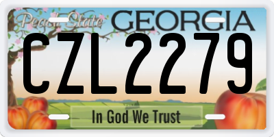 GA license plate CZL2279