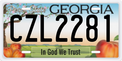 GA license plate CZL2281