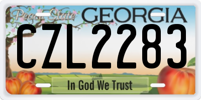 GA license plate CZL2283