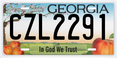 GA license plate CZL2291