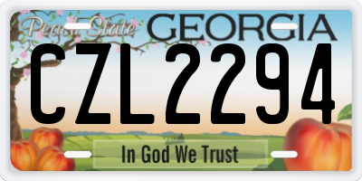 GA license plate CZL2294