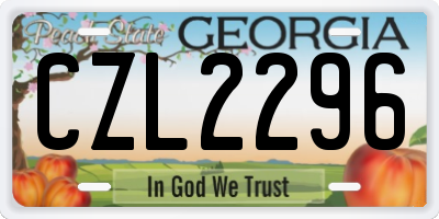 GA license plate CZL2296