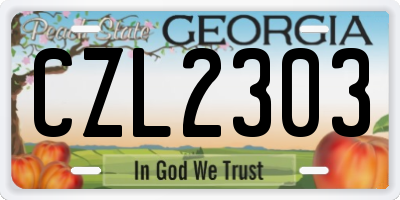 GA license plate CZL2303