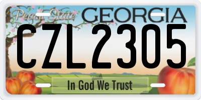 GA license plate CZL2305