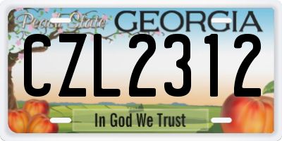 GA license plate CZL2312