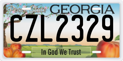 GA license plate CZL2329