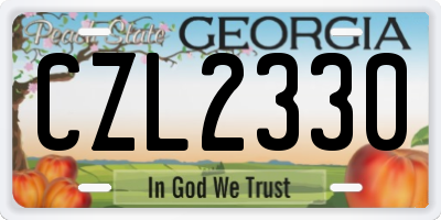 GA license plate CZL2330