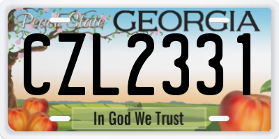 GA license plate CZL2331