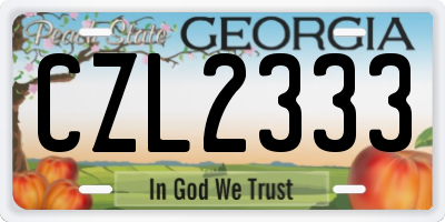 GA license plate CZL2333