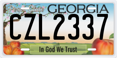GA license plate CZL2337
