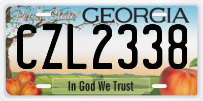 GA license plate CZL2338