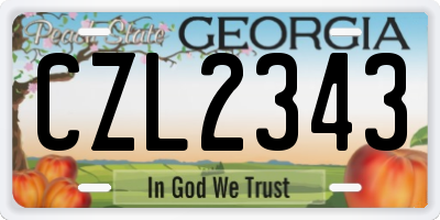 GA license plate CZL2343