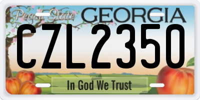 GA license plate CZL2350