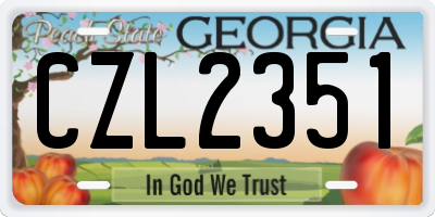 GA license plate CZL2351