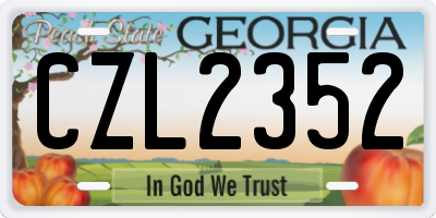 GA license plate CZL2352